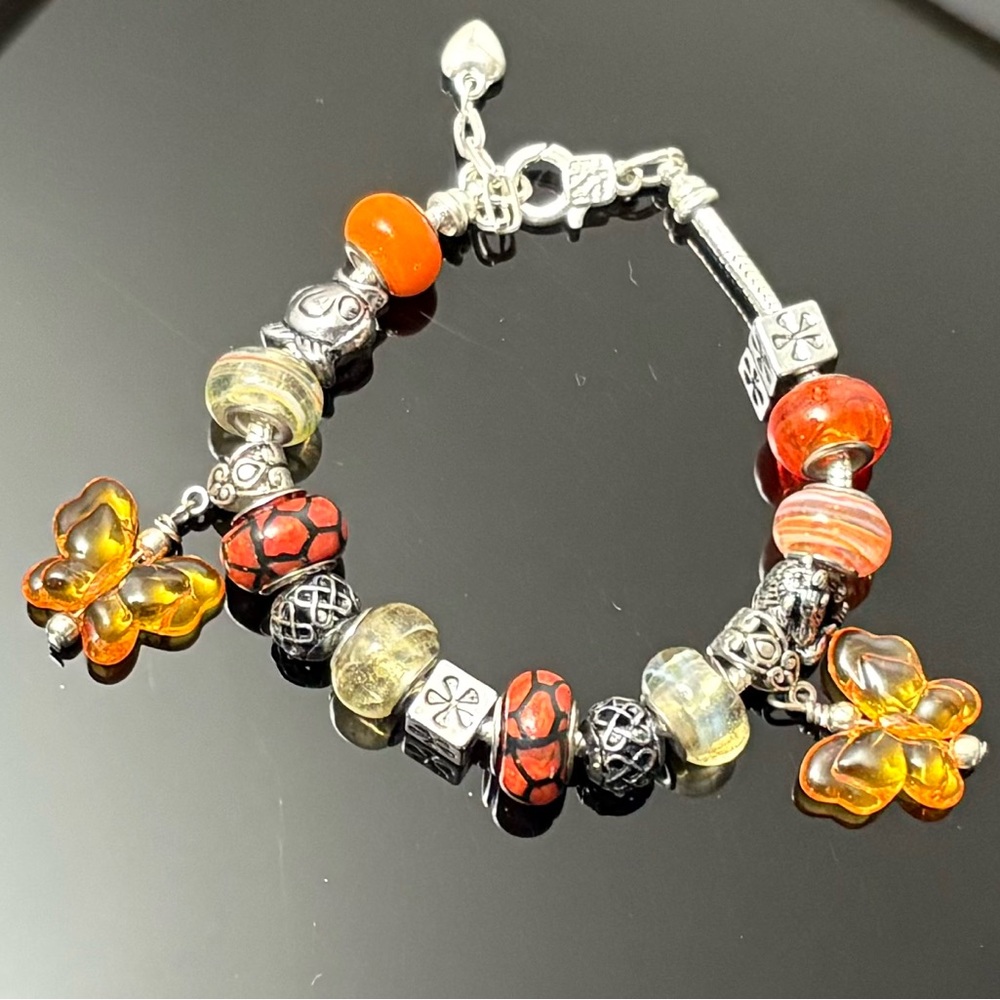 🧡 Fluttering Hearts & Butterfly Charm Bracelet